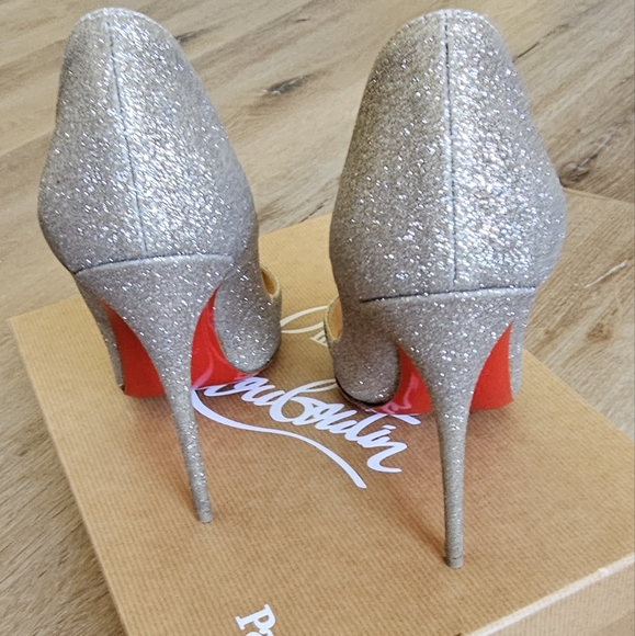 Christian Louboutin so kate gold glitter 120 pumps 37.5 - Picture 5 of 16